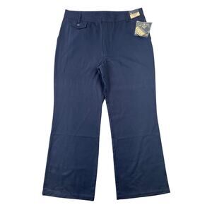 NWT Lee School Girls Navy Uniform Pants Adjustable Waist Wrinkle Free 18.5 Plus